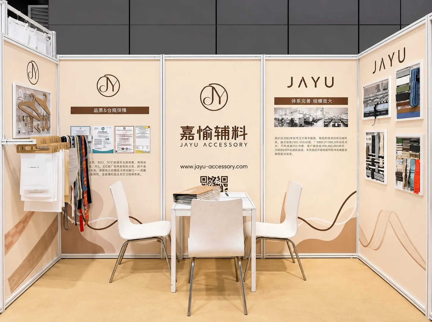 Meeting table inside the stand