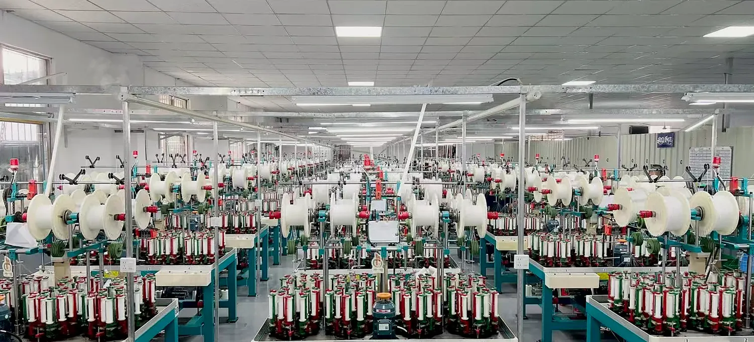 Braiding hall at the Zhaoqing plant