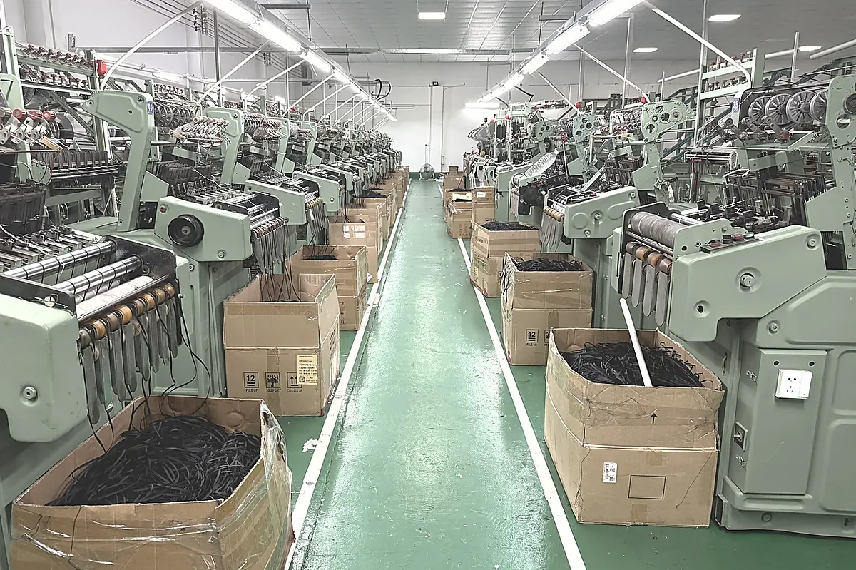 Needle looms at the Zhaoqing plant